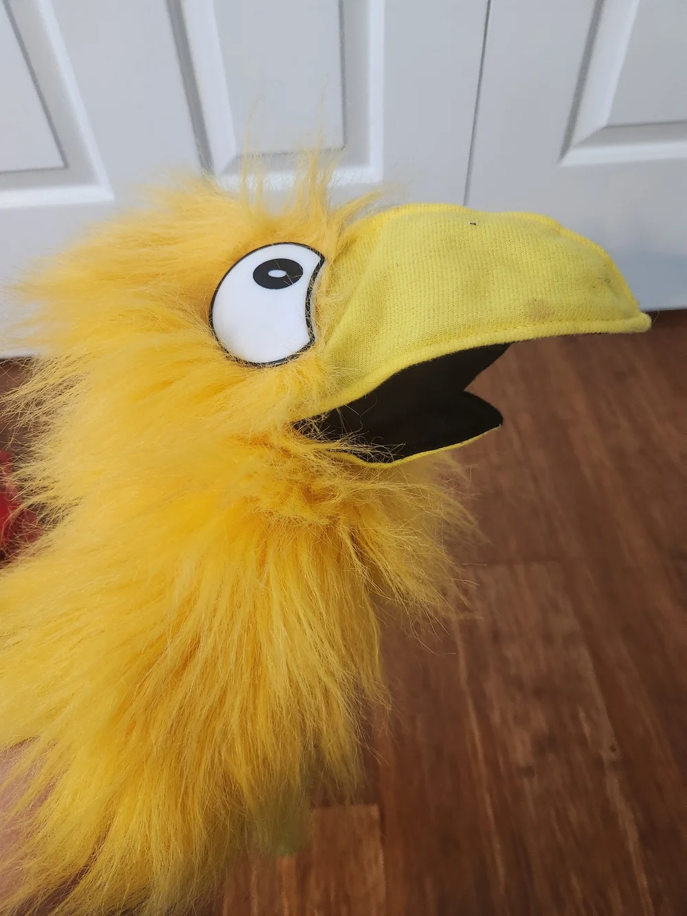 Yellow Bird Hand Puppet With Moving Beak Fuzzy Kids Storytime Theater Prop Toy